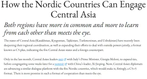 "The National Interest": Марказий Осиёнинг Шимолий Европа учун аҳамияти ортмоқда