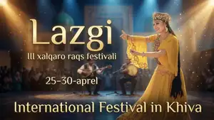 Xivada boshlangan xalqaro lazgi festivalida 30 dan ortiq davlat vakillari qatnashmoqda