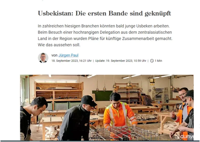 Ўзбекистон фуқароларининг Германия корхоналарида ишга жойлашиши имкониятлари немис оммавий ахборот воситалари диққат марказида