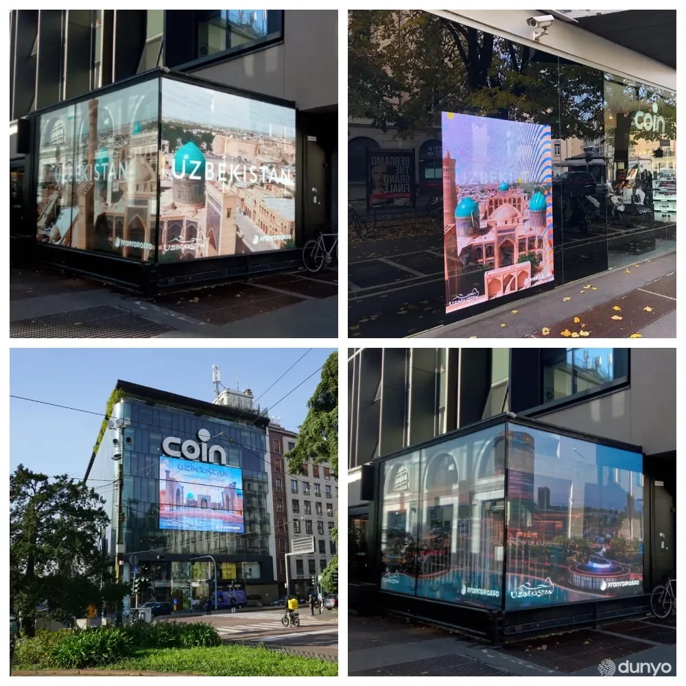 В крупных городах Италии на больших экранах демонстрируется богатый туристический потенциал Узбекистана