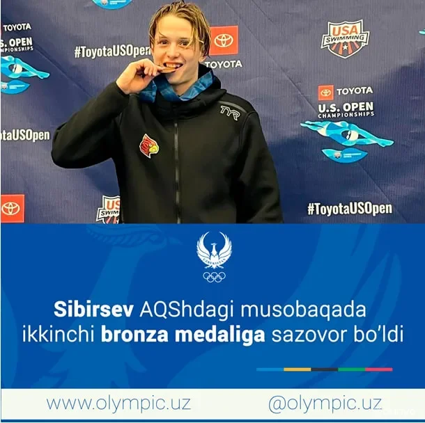 An Uzbek swimmer won two bronze medals at the international tournament "Toyota US Open" in the USA