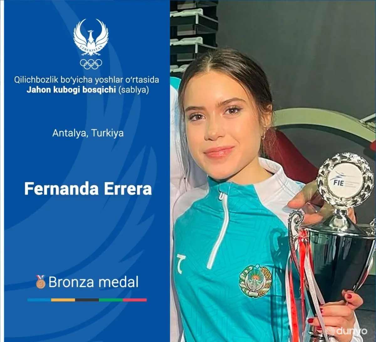 A representative of the Uzbekistan national team won a bronze medal at the World Cup stage