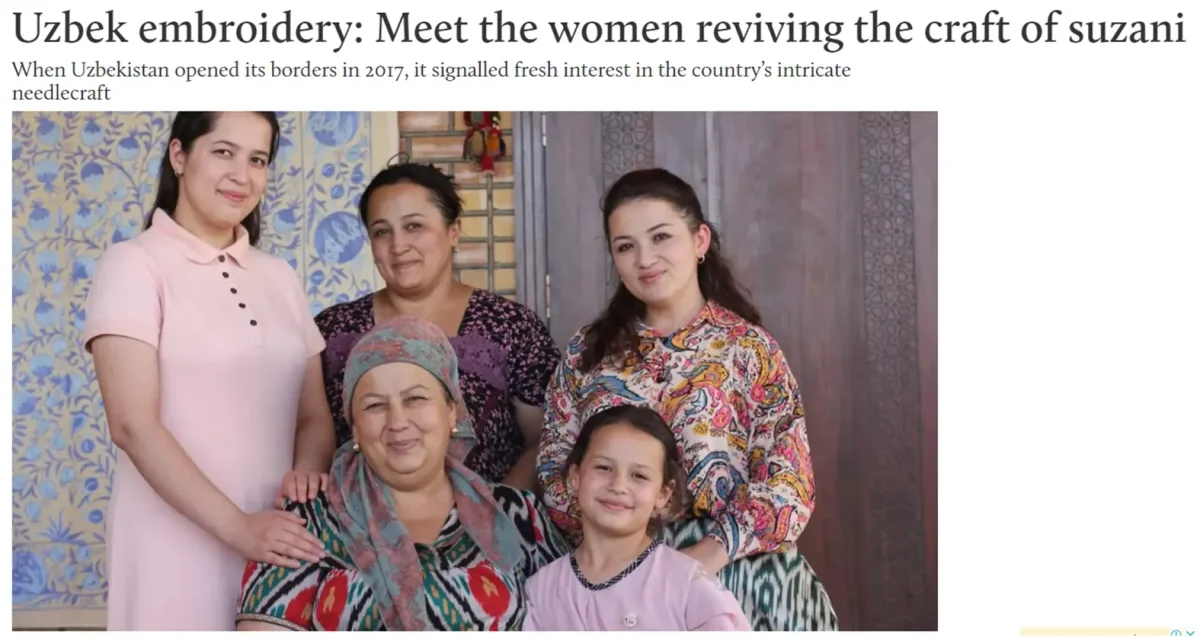 Газета «Middle East Eye»: Сюзане – экономическая опора для узбекских ремесленниц