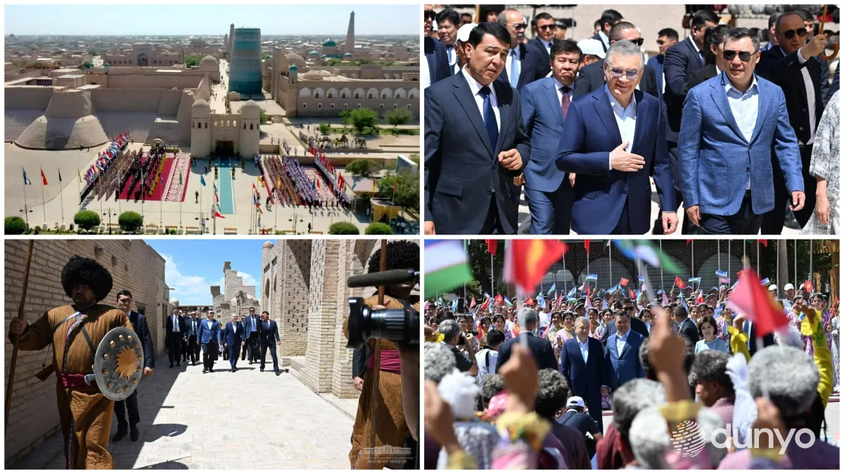 Президенты Узбекистана и Кыргызстана посетили комплекс Ичан-кала и дворцовый комплекс Нуриллабой в древней Хиве