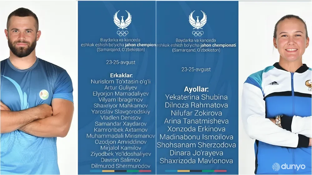 Baydarka va kanoeda eshkak eshish bo'yicha jahon chempionatida ishtirok etadigan O'zbekiston terma jamoasi tarkibi ma'lum