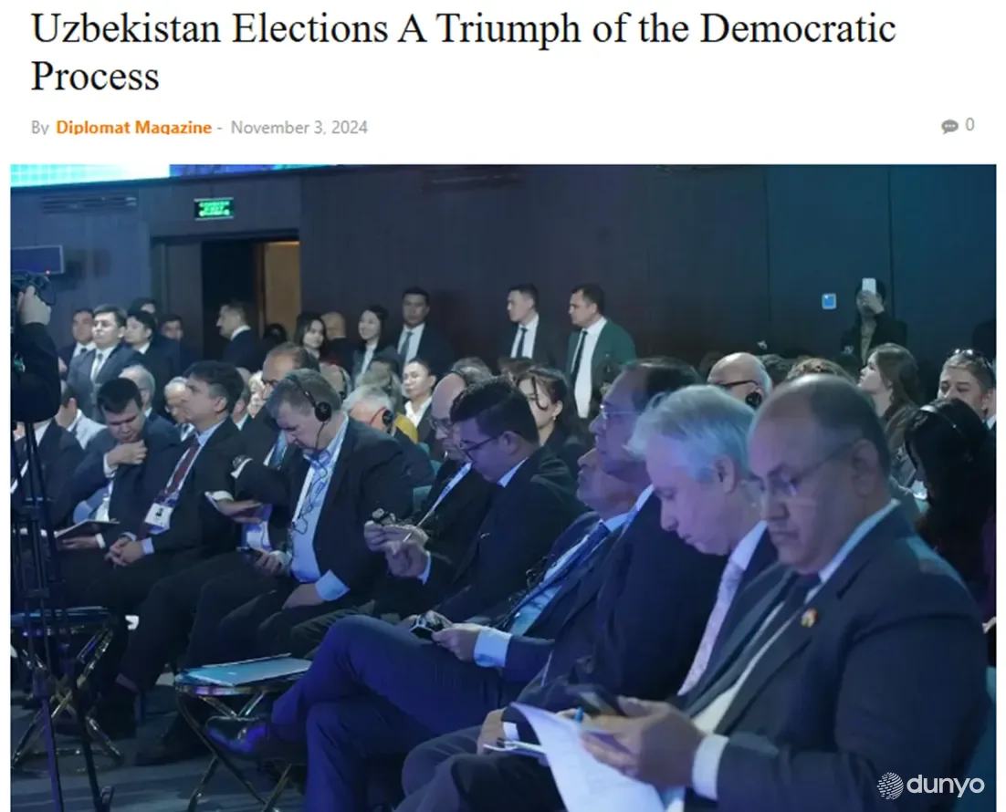 "Diplomat Magazine": Ўзбекистон парламенти сайлови миллий қонунчилик талаблари ва халқаро демократик стандартларга мувофиқ тарзда ўтказилди