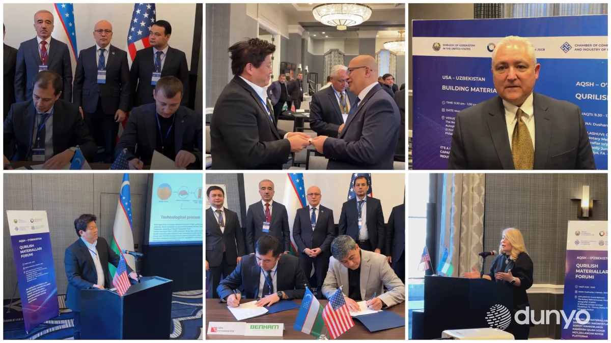 AQShda qurilish materiallari sohasida o'tkazilgan birinchi biznes-forum yakunida 210 million dollarlik eksport shartnomalari imzolandi