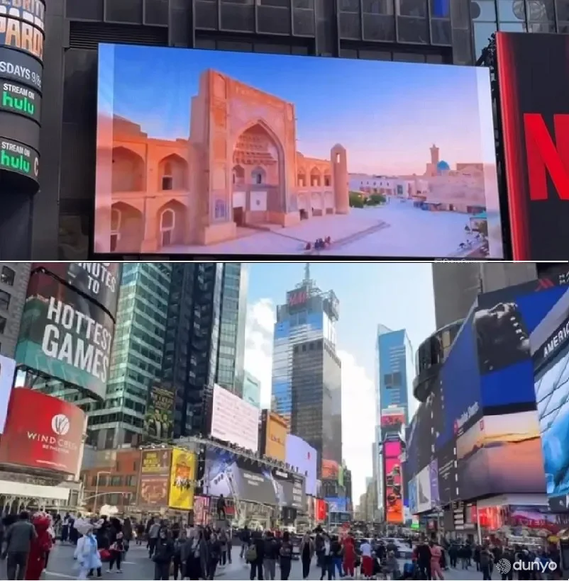 Узбекистан на Таймс-сквер: туристический ролик о стране показали в самом сердце Нью-Йорка