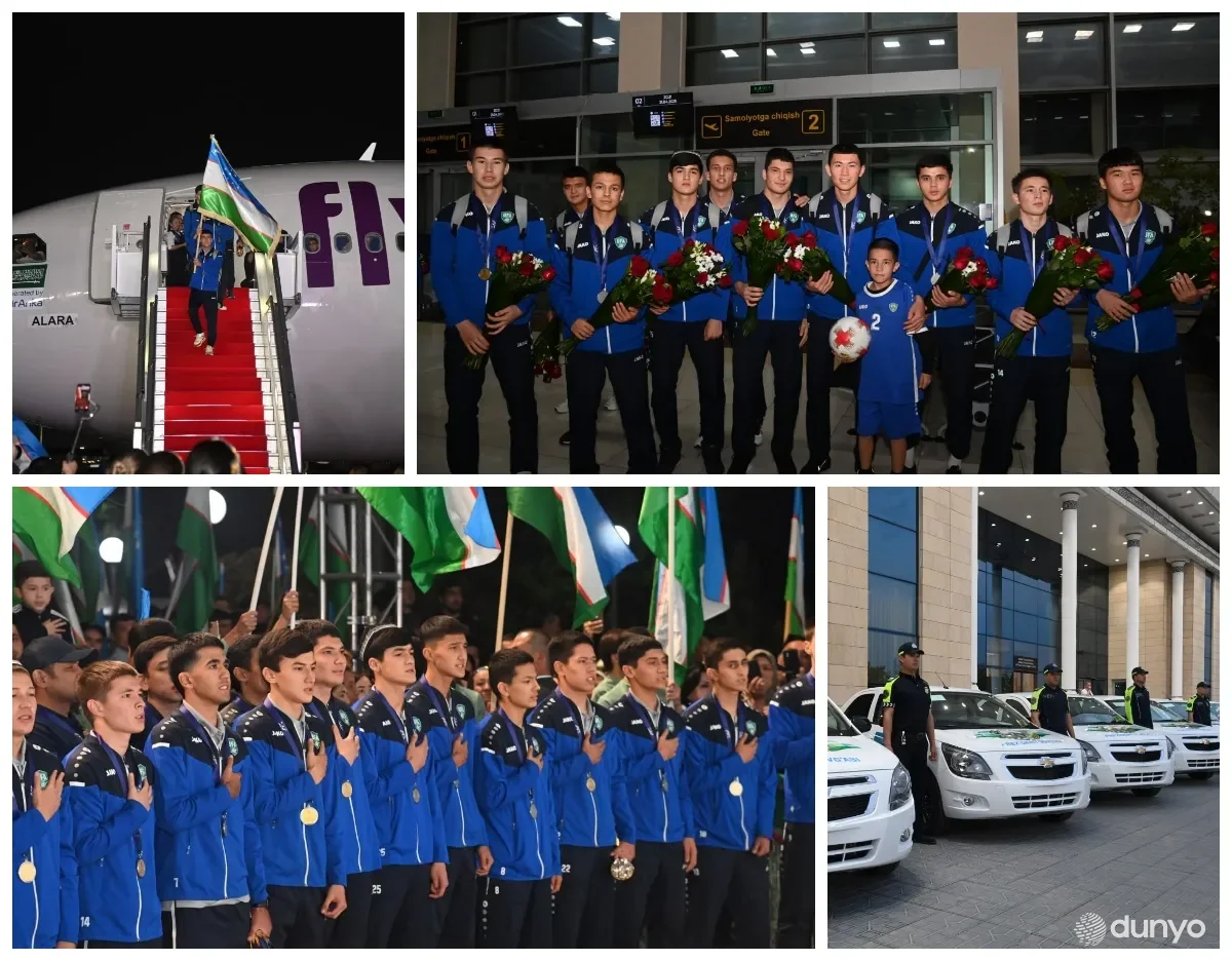 Осиё кубогини қўлга киритган Ўзбекистон ўсмирлар терма жамоаси Тошкент остонасида катта тантана билан кутиб олинди