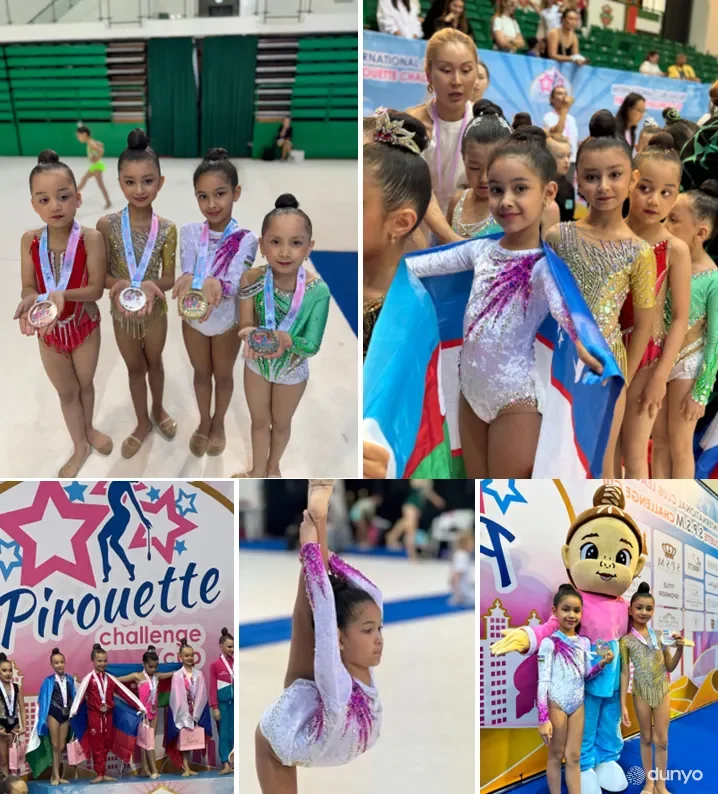 Ўзбекистонлик бадиий гимнастикачи болалар Дубайдаги халқаро турнирда совриндорлар қаторидан жой олди