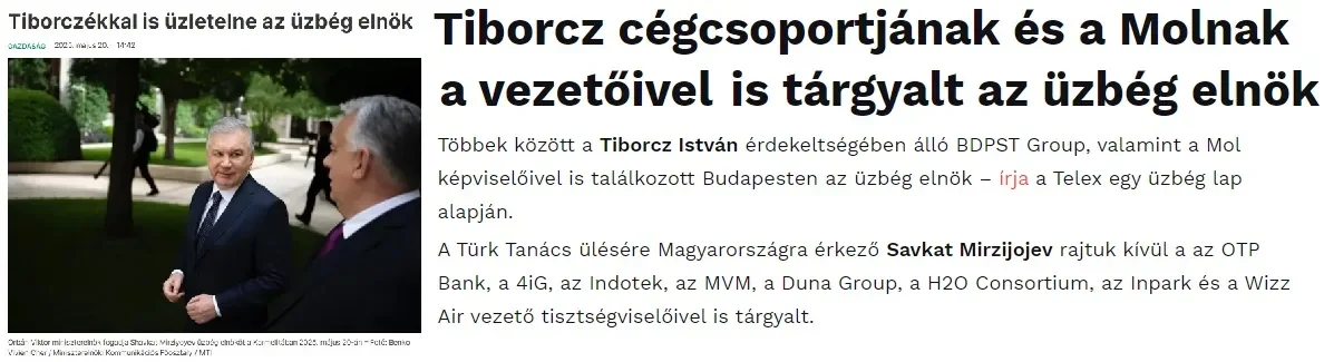 Встречи Президента Узбекистана с представителями ведущих бизнес-кругов Венгрии в фокусе внимания венгерских СМИ
