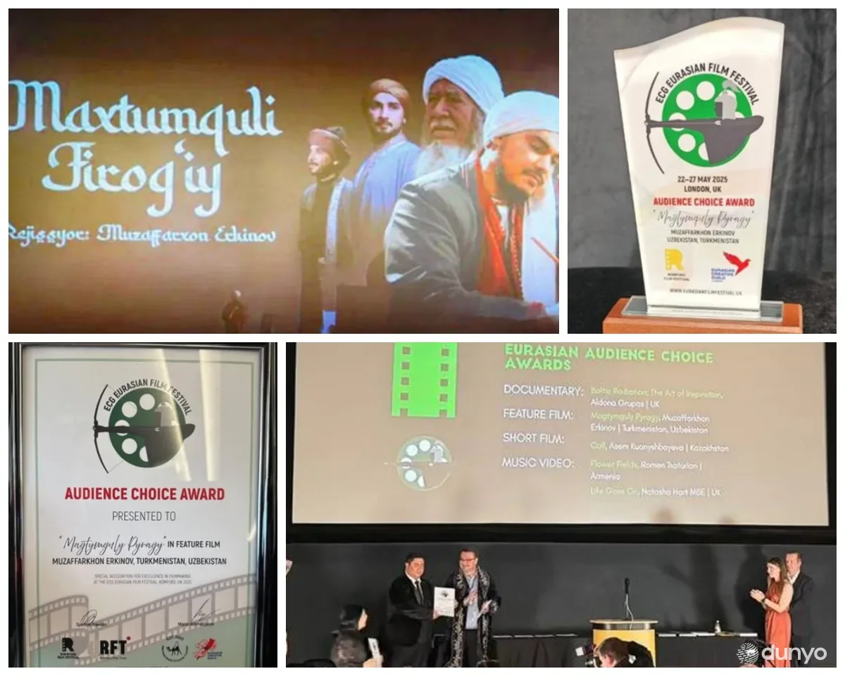 O'zbek va turkman kinoijodkorlari tomonidan suratga olingan "Maxtumquli Firog'iy " filmi Londondagi kinofestivalda xalqaro mukofotga sazovor bo'ldi
