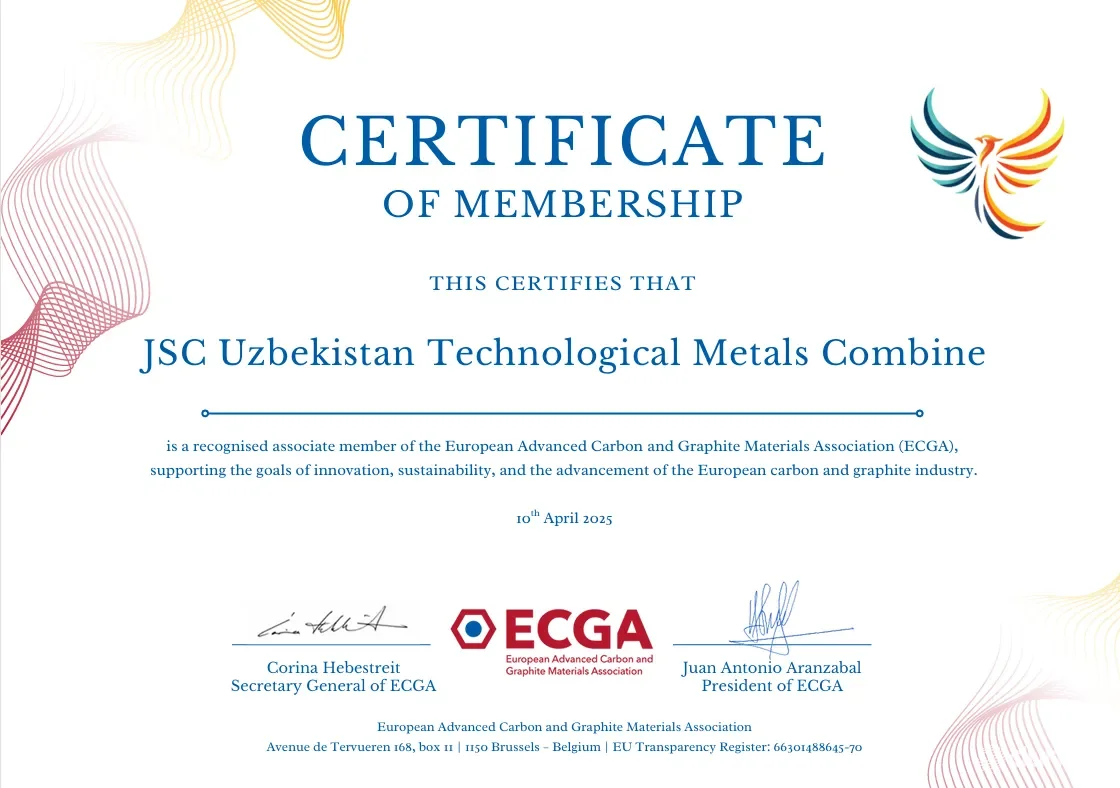 Узбекистан стал полноправным членом Европейской ассоциации передовых углеродных и графитовых материалов