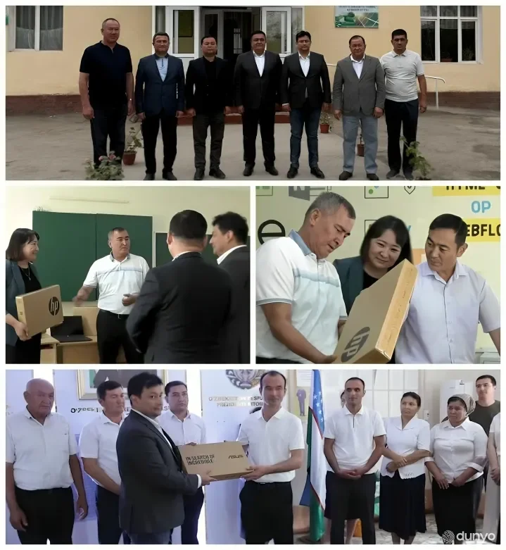 Nukus va Gurlan tumanlaridagi maktablarga Polsha tomonidan taqdim etilgan noutbuklar topshirildi