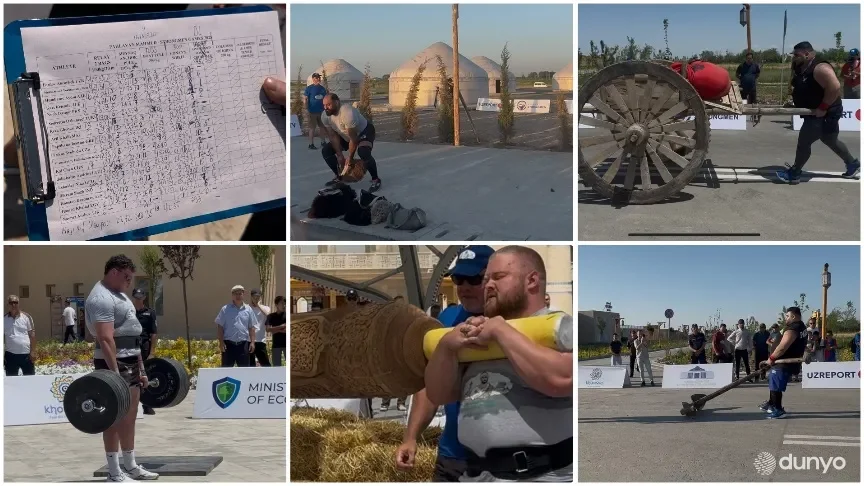 В Хиве продолжается второй день международных соревнований по играм богатырей «Strongmen»