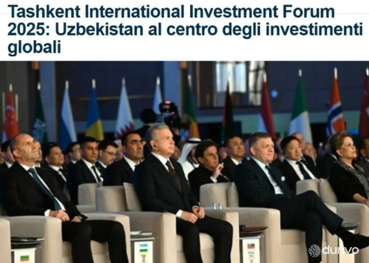 IV Toshkent xalqaro investitsiya forumi Italiya ommaviy axborot vositalari diqqat markazida