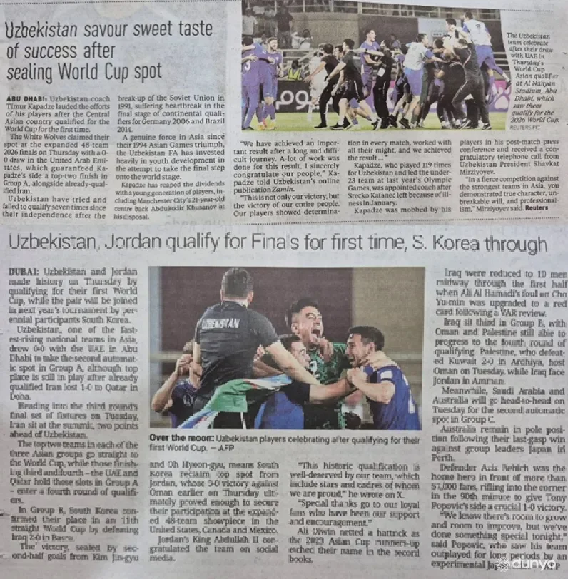 Malayziya OAV: O'zbekiston so'nggi yillarda yosh iqtidorli futbolchilarni kashf etish uchun katta sarmoya kiritmoqda