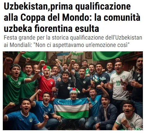 "La Nazione" gazetasi: Jahon chempionatiga yo'llanma shunchaki sport sohasidagi muvaffaqiyat emas, balki O'zbekistonning xalqaro maydondagi o'rnini tasdiqlashning kuchli vositasidir