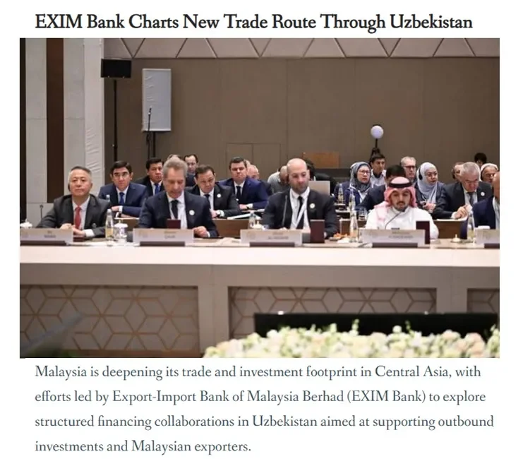 Malayziya OAV: Malayziya O'zbekiston bilan savdo, moliya, investitsiya va infratuzilma sohalarida strategik hamkorlikni rivojlantirishga tayyor