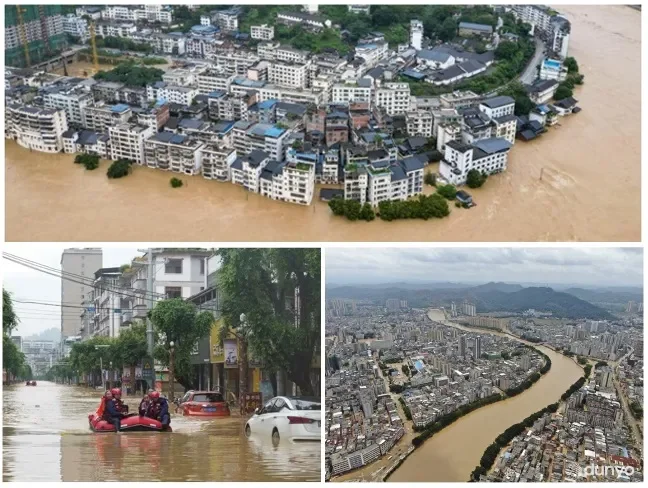 Десятки тысяч человек спасаются от сильного наводнения на юго-западе Китая