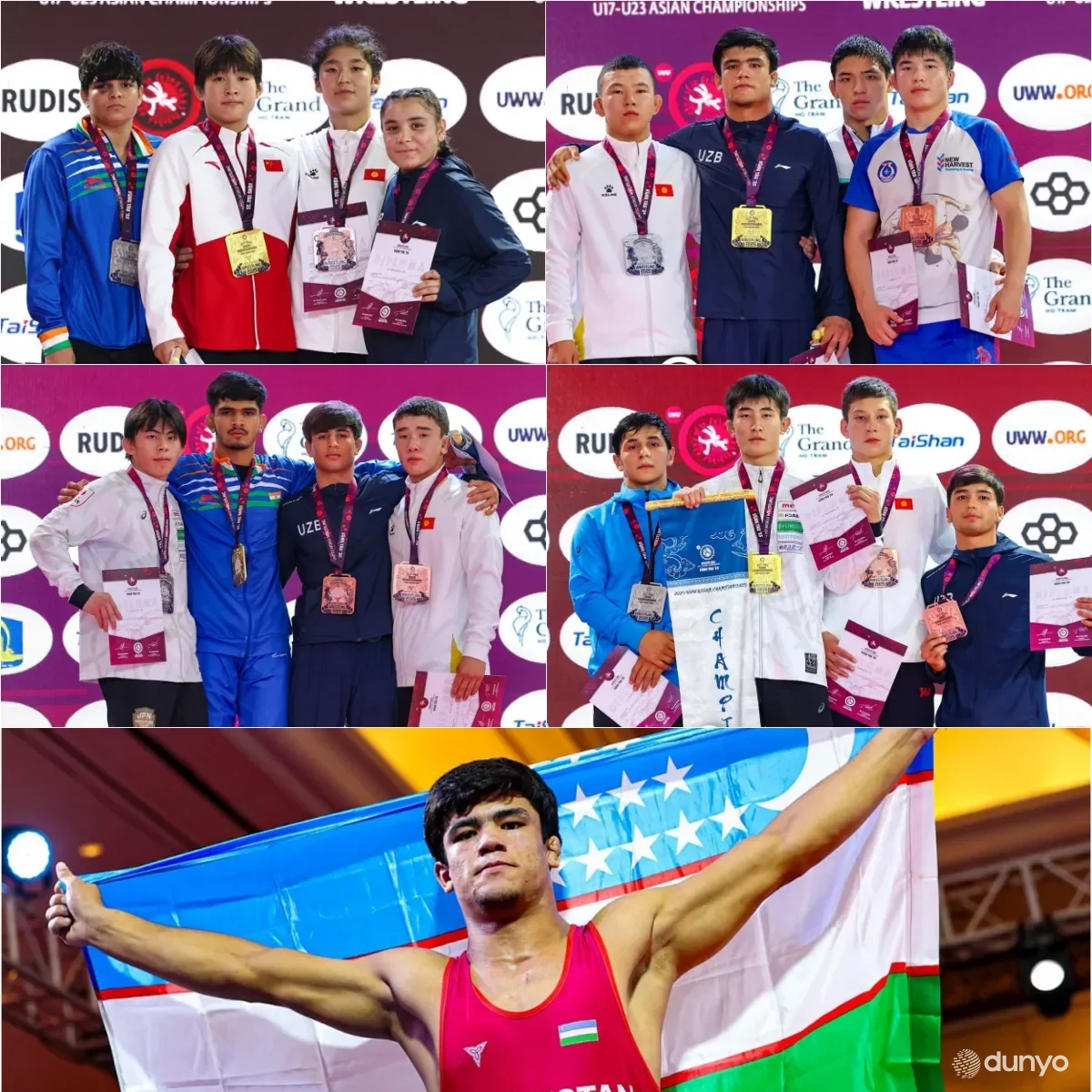 Юные борцы из Узбекистана завоевали ещё 5 медалей на чемпионате Азии по спортивной борьбе