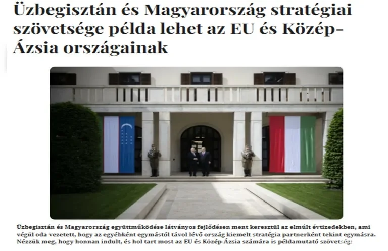 "Hello Magyar": Vengriya va O'zbekiston ko'plab sohalarda o'zaro manfaatli strategik hamkorlikni yo'lga qo'ydi