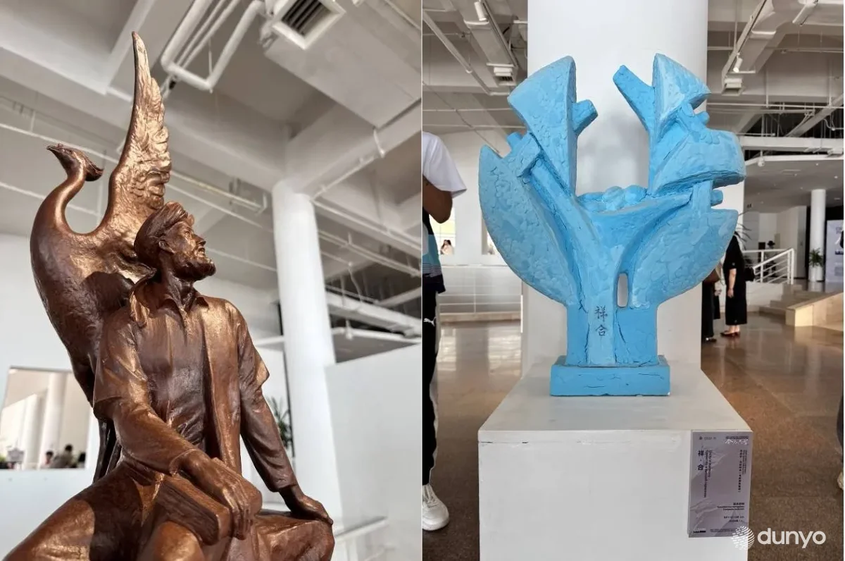 Xitoyda ochilgan xalqaro haykaltaroshlik ko'rgazmasida Alisher Navoiy kompozitsiyasi taqdim etilmoqda