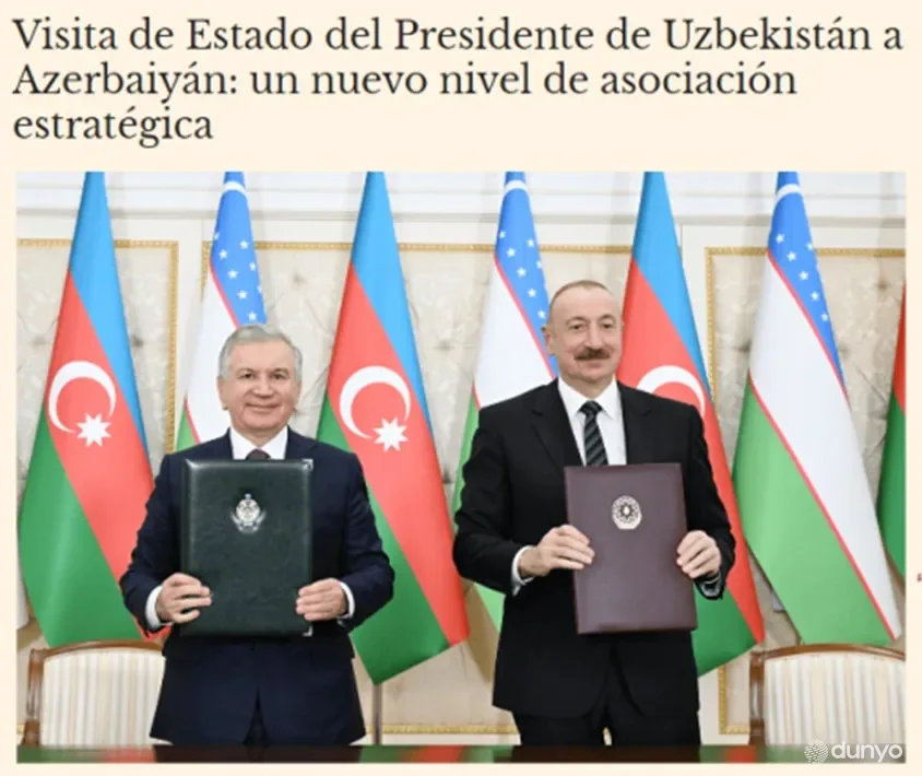 "El Mundo Financiero": Ўзбекистон ва Озарбайжоннинг транспорт соҳасидаги ҳамкорлиги Шарқ ва Ғарб ўртасида янги транзит коридорларини очади