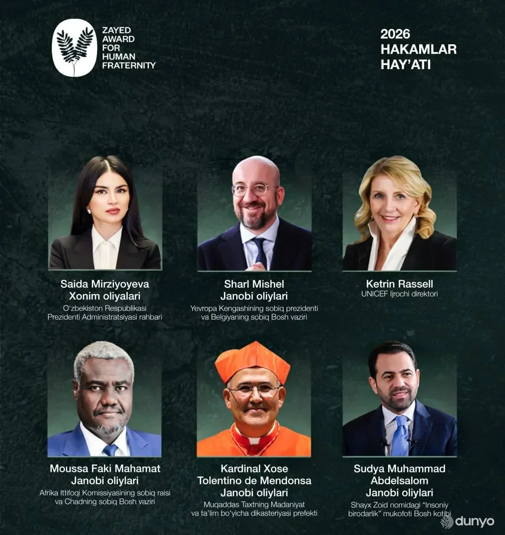 O'zbekiston Prezidenti Administratsiyasi rahbari Shayx Zoid nomidagi "Insoniy birodarlik" mukofotining hay'at a'zosi bo'lishga rozilik bildirdi