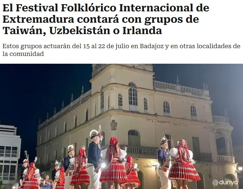 O'zbekiston folklor san'ati Ispaniyaning Ekstremadura avtonom hamjamiyatida taqdim etiladi