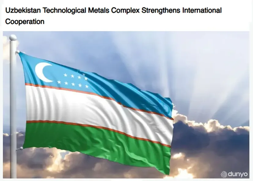 "Сада ал Балад"АА: Ўзбекистонда илк бор софлиги 99,9 фоиз бўлган рений металли экспорт қилинди