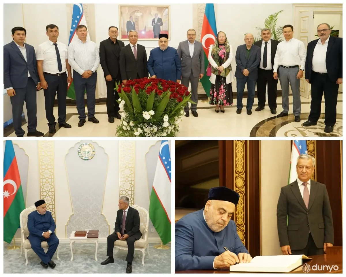 Кавказ мусулмонлари идораси раиси Ўзбекистоннинг Боку шаҳрида янги қурилган элчихонасига ташриф буюрди