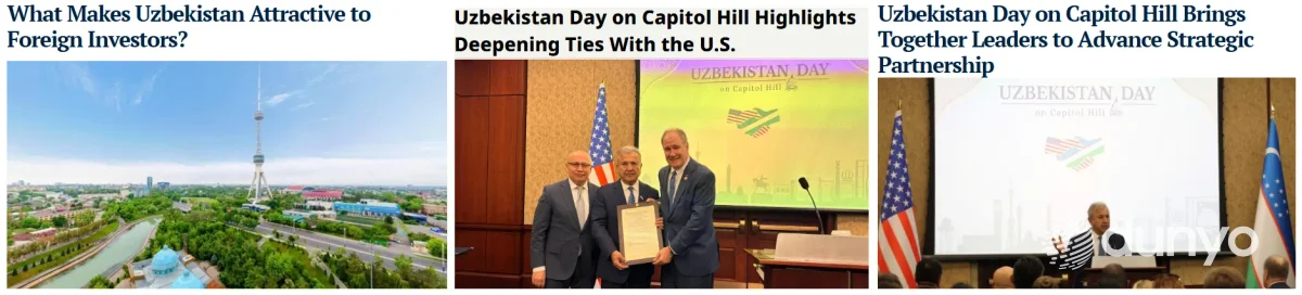 АҚШ Конгрессида ўтказилган "Ўзбекистон куни" Америка оммавий ахборот воситалари диққат марказида