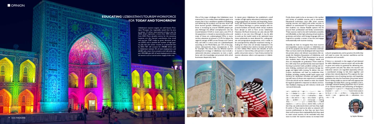 Ўзбекистонда туризм соҳаси учун малакали кадрларни тайёрлаш бўйича таълим дастурлари Британия ОАВ диққат марказида