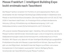 «Messe Frankfurt»: Узбекистан превратился в один из самых динамично развивающихся экономических регионов Центральной Азии