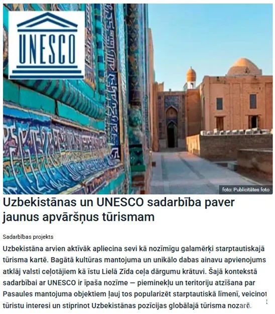 "JAUNS" portali: YUNESKO va O'zbekiston o'rtasidagi hamkorlik tobora mustahkamlanmoqda