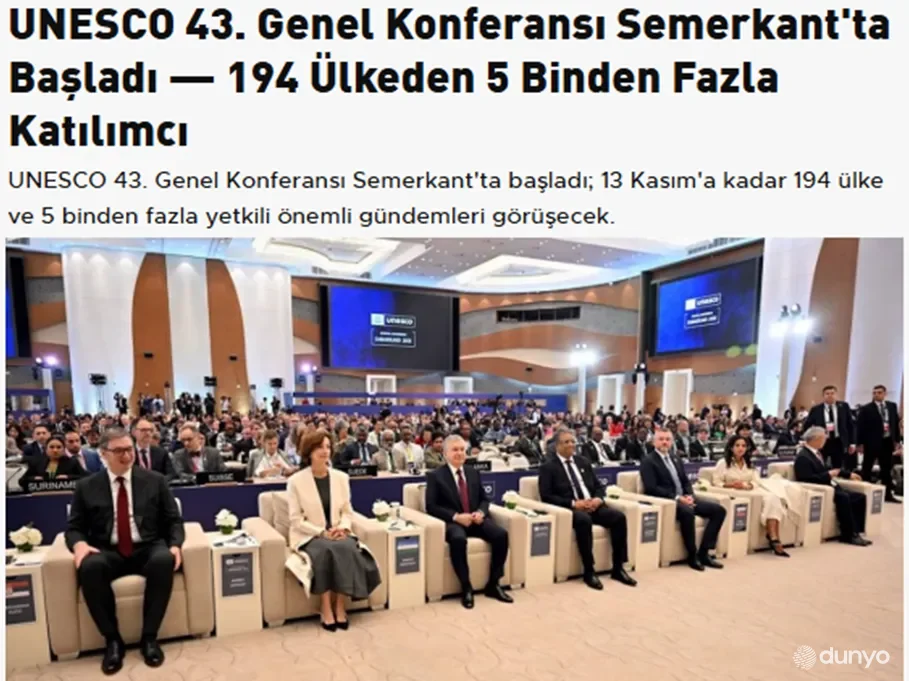 «Haberport»: Самарканд - перекрёсток цивилизаций стал площадкой для 43-й Генеральной конференции ЮНЕСКО