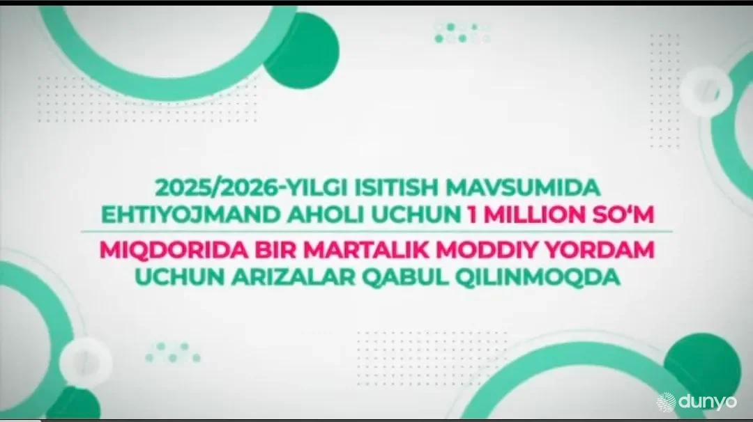 "Mahalla yettiligi" tomonidan qo'shimcha shakllantirilgan ro'yxatdagi ehtiyojmand oilalarga 1 million so'm miqdorida bir martalik moddiy yordam ajratiladi