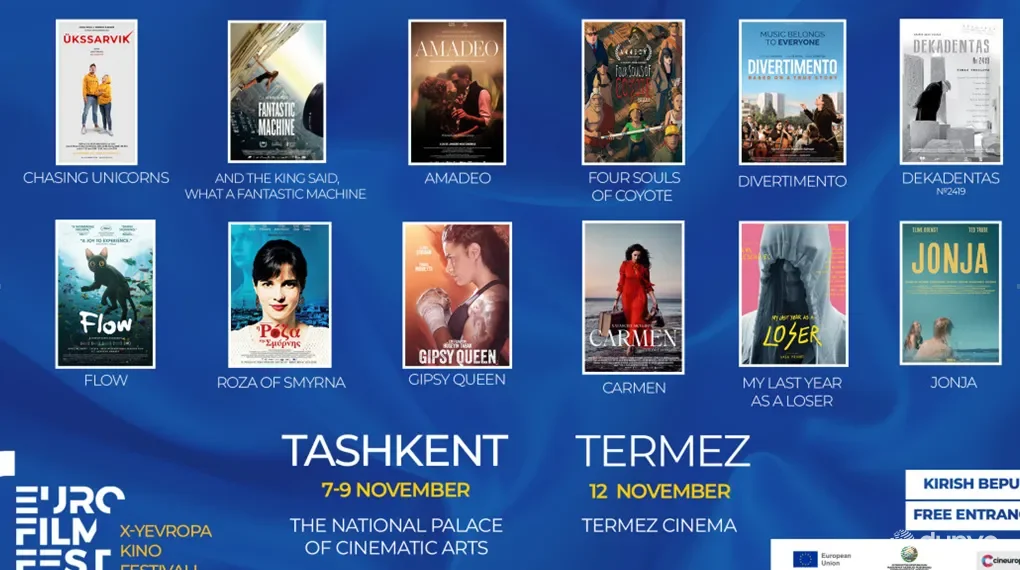 7-9 noyabr kunlari Toshkentda va 12-noyabr kuni Termizda X Yevropa kinofestivali bo'lib o'tadi