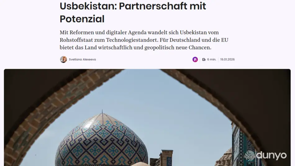 “The Pioneer”: Ўзбекистон–Германия ҳамкорлигида янги имкониятлар очилмоқда