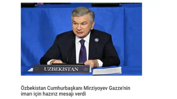 Участие Президента Узбекистана в «Совете мира» в США привлекло внимание турецких СМИ