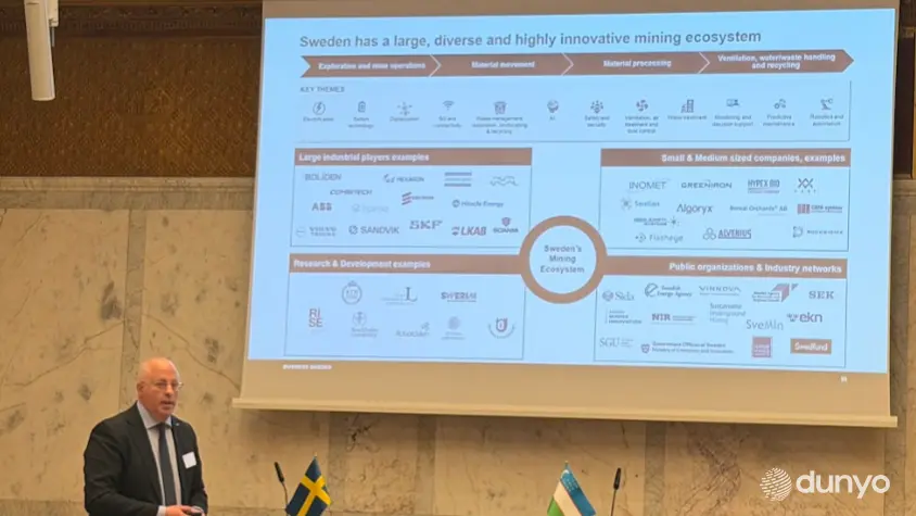 Stokgolm shahrida tog‘-kon sanoatida hamkorlikka doir Shvetsiya-O‘zbekiston biznes-forumi bo‘lib o‘tdi
