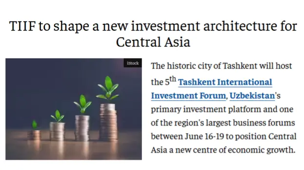 “The Economic Times” gazetasi V Toshkent xalqaro investitsiya forumi haqida maqola chop etdi