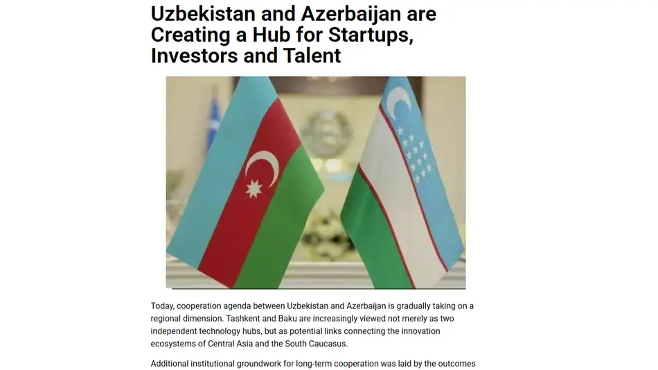 “Global News Pakistan”: Ўзбекистон ва Озарбайжон рақамли технологиялар соҳасида қўшма инновацион хаб ташкил этмоқда