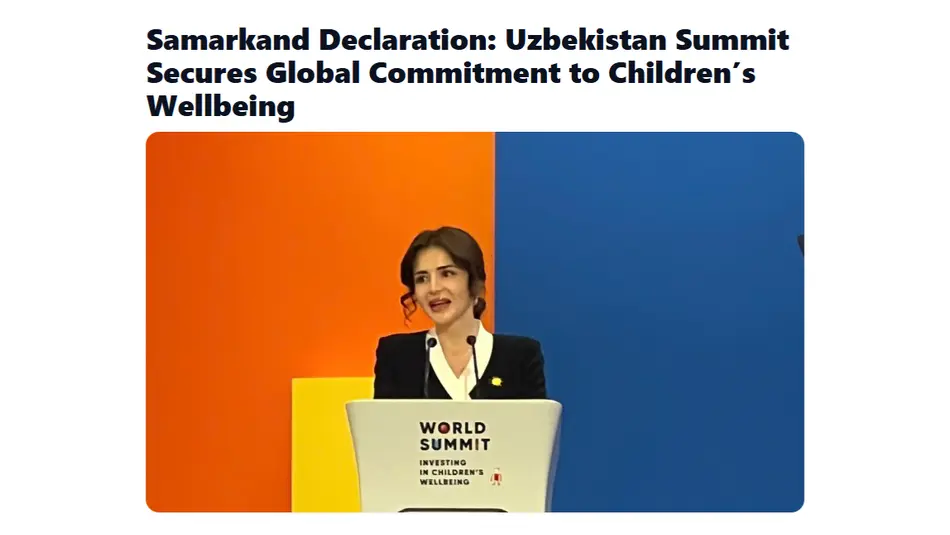 “London Post”: Samarkand Summit secures Global Commitment to Children’s Wellbeing