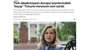 Asli buxorolik turk olima Temuriylar merosini Yevropada tadqiq etmoqda