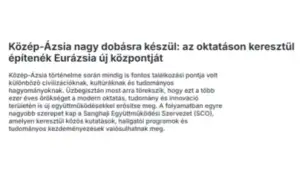 Венгрия матбуоти: Ўзбекистоннинг ШҲТ мамлакатлари билан таълим ва илмий ҳамкорлиги тобора кенгаймоқда