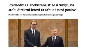“Politika”: Upcoming Visit of the President of Uzbekistan to Serbia offers a key opportunity to turn political dialogue into concrete projects